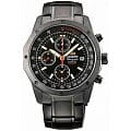 Orient Orient TD0X004B (FTD0X004B)  FTD0X004B кварцевые мужские часы  черный циферблат, браслет 18-каратное желтое золото — вид спереди