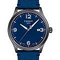 Tissot Tissot Gent XL T116.410.37.047.00 Gent XL T1164103704700 кварцевые мужские часы  синий циферблат, браслет тканевый — вид спереди