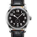 Longines Longines Heritage L2.811.4.53.0  L28114530 механические мужские часы черный циферблат, браслет кожаный — вид спереди