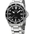 Epos Epos Diver 3438.131.20.15.30  3438.131.20.15.30 механические мужские часы черный циферблат, браслет нержавеющая сталь — вид спереди
