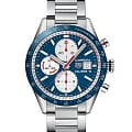 TAG Heuer TAG Heuer Carrera CV201AR.BA0715  CV201AR.BA0715 механические мужские часы синий циферблат, браслет нержавеющая сталь — вид спереди