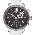 Tissot Tissot Quickste Chronograph Football T095.449.17.067.00 Quickster T0954491706700 кварцевые мужские часы серый циферблат, браслет кожаный — вид спереди
