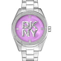 DKNY DKNY Chambers Midi DK1L016M0055  DK1L016M0055 кварцевые женские часы  розовый циферблат, браслет нержавеющая сталь — вид спереди
