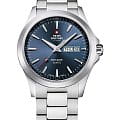 Swiss Military by Chrono Swiss Military by Chrono Day Date SMP36040.24  SMP36040.24 кварцевые мужские часы синий циферблат, браслет нержавеющая сталь — вид спереди