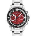 Lee Cooper Lee Cooper LC07817.380  LC07817.380 кварцевые мужские часы красный циферблат, браслет нержавеющая сталь — вид спереди