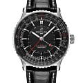 Breitling Breitling Navitimer Automatic GMT 41 A32310251B1P1  A32310251B1P1 механические мужские часы черный циферблат, браслет кожаный — вид спереди