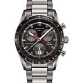 Certina Certina DS-2 Chronograph 1/100 sec C024.447.44.051.00 DS 2 C0244474405100 кварцевые мужские часы  черный циферблат, браслет титановый — вид спереди