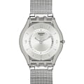 Swatch Swatch Skin Classic Biosourced SS08M100M  SS08M100M кварцевые женские часы серебристый циферблат, браслет нержавеющая сталь — вид спереди