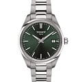 Tissot Tissot PR 100 Quartz 34mm T150.210.11.091.00 PR 100 T1502101109100 кварцевые женские часы  зеленый циферблат, браслет нержавеющая сталь — вид спереди