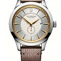 Victorinox Victorinox 241767  241767 кварцевые мужские часы  серебристый циферблат, браслет кожаный — вид спереди
