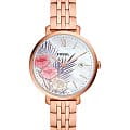 Fossil Fossil Jacqueline ES5275  ES5275 кварцевые женские часы перламутровый циферблат, браслет сталь с ip покрытием — вид спереди