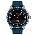 Tissot Tissot T-Touch Connect Solar T121.420.47.051.06 T Touch T1214204705106 кварцевые мужские часы  черный циферблат, браслет кожаный — вид спереди