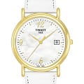 Tissot Tissot Carson Lady 18K Gold T71.3.429.74 Carson T71342974 кварцевые женские часы белый циферблат, браслет кожаный — вид спереди