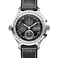Hamilton Hamilton Khaki Aviation X-Patrol Auto Chrono H76556731  H76556731 механические мужские часы  черный циферблат, браслет кожаный — вид спереди