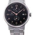 Orient Orient RE-AW0001B0  RE-AW0001B механические мужские часы черный циферблат, браслет нержавеющая сталь — вид спереди