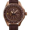 Aviator Aviator Airacobra GMT V.1.37.8.306.4  V.1.37.8.306.4 кварцевые мужские часы коричневый циферблат, браслет кожаный — вид спереди