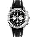 Jacques Lemans Jacques Lemans 1-1117AN  1-1117AN кварцевые мужские часы  черный циферблат, браслет кожа + текстиль — вид спереди