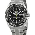 Seiko Seiko 5 Regular SNZB23J1  SNZB23J1 механические мужские часы черный циферблат, браслет нержавеющая сталь — вид спереди
