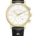 Maurice Lacroix Maurice Lacroix Eliros Chronograph EL1098-PVY01-110-2  EL1098-PVY01-110-2 кварцевые мужские часы белый циферблат, браслет кожаный — вид спереди