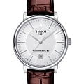 Tissot Tissot Carson Premium Powermatic 80 T122.407.16.031.00 Carson T1224071603100 механические мужские часы белый циферблат, браслет кожаный — вид спереди