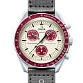 Swatch Swatch x Omega Bioceramic Moonswatch Mission to Pluto SO33M101  SO33M101 кварцевые мужские часы   циферблат, браслет нейлон — вид спереди