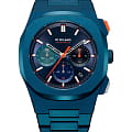 D1 Milano D1 Milano Cronografo CHBJ12  CHBJ12 кварцевые мужские часы синий циферблат, браслет нержавеющая сталь с pvd-покрытием — вид спереди
