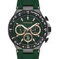 U.S. Polo Assn. U.S. Polo Assn. Crossing USPA1076-02  USPA1076-02 кварцевые мужские часы  зеленый циферблат, браслет силикон — вид спереди