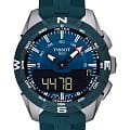 Tissot Tissot T-Touch Expert Solar II T110.420.47.041.00 T Touch T1104204704100 кварцевые мужские часы синий циферблат, браслет силикон — вид спереди