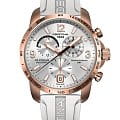 Certina Certina DS Podium Chronograph GMT Aluminium C001.639.97.037.01  C0016399703701 кварцевые мужские часы  бежевый циферблат, браслет каучук — вид спереди