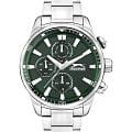 Slazenger Slazenger SL.09.2272.2.07  SL.09.2272.2.07 кварцевые мужские часы зеленый циферблат, браслет суперметалл — вид спереди