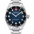 Swiss Military Hanowa Swiss Military Hanowa Greyhound SMWGG0001504  SMWGG0001504 кварцевые мужские часы синий циферблат, браслет нержавеющая сталь — вид спереди