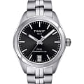 Tissot Tissot PR 100 Powermatic 80 Lady T101.207.11.051.00 PR 100 T1012071105100 механические женские часы черный циферблат, браслет нержавеющая сталь — вид спереди
