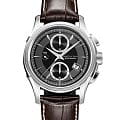 Hamilton Hamilton Jazzmaster Auto Chrono H32616533  H32616533 механические мужские часы черный циферблат, браслет кожаный — вид спереди