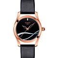 Tissot Tissot T-Wave T112.210.36.051.00 T Wave T1122103605100 кварцевые женские часы  черный циферблат, браслет кожаный — вид спереди