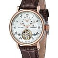 Earnshaw Earnshaw ES-8047-05  ES-8047-05 механические мужские часы белый циферблат, браслет кожаный — вид спереди