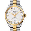 Tissot Tissot PR 100 COSC T101.451.22.031.00 PR 100 T1014512203100 кварцевые мужские часы белый циферблат, браслет сталь c pvd покрытием — вид спереди
