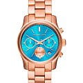 Michael Kors Michael Kors Runway MK6164  MK6164 кварцевые женские часы голубой циферблат, браслет нержавеющая сталь с pvd-покрытием — вид спереди