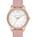 Michael Kors Michael Kors Layton MK2909  MK2909 кварцевые женские часы белый циферблат, браслет кожаный — вид спереди