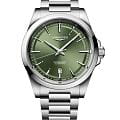 Longines Longines Conquest L3.830.4.02.6  L38304026 механические мужские часы зеленый циферблат, браслет нержавеющая сталь — вид спереди
