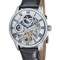 Earnshaw Earnshaw Longitude ES-8006-01  ES-8006-01 механические мужские часы серебристый циферблат, браслет кожаный — вид спереди
