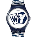 Swatch Swatch New Gent Biosourced SO29Z141  SO29Z141 кварцевые мужские часы  белый циферблат, браслет силикон — вид спереди