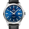 Swiss Military by Chrono Swiss Military by Chrono Classic SM34104.10  SM34104.10 кварцевые мужские часы  синий циферблат, браслет кожаный — вид спереди