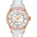Tissot Tissot Chemin des Tourelles Powermatic 80 Lady T099.207.36.118.00 Chemin des Tourelles T0992073611800 механические женские часы  белый циферблат, браслет кожаный — вид спереди