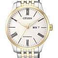Citizen Citizen Tsuyosa NH8354-58A  NH8354-58A механические мужские часы белый циферблат, браслет нержавеющая сталь с ip-покрытием — вид спереди