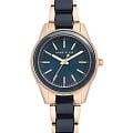 Anne Klein Anne Klein Plastic 3212NVRG  3212NVRG кварцевые женские часы  синий циферблат, браслет сталь c pvd покрытием + пластик — вид спереди