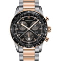 Certina Certina DS-2 Chronograph 1/100 sec C024.447.22.051.00 DS 2 C0244472205100 кварцевые мужские часы черный циферблат, браслет сталь c pvd покрытием — вид спереди