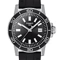 Tissot Tissot Supersport Gent T125.610.17.051.00 SuperSport Chrono T1256101705100 кварцевые мужские часы черный циферблат, браслет каучук — вид спереди