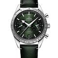 Omega Omega Speedmaster '57 332.12.41.51.10.001    33212415110001 механические мужские часы  зеленый циферблат, браслет кожаный — вид спереди