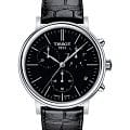 Tissot Tissot Carson Premium Chronograph T122.417.16.051.00 Carson T1224171605100 кварцевые мужские часы черный циферблат, браслет кожаный — вид спереди