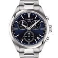 Tissot Tissot PR 100 Chronograph T150.417.11.041.00 PR 100 T1504171104100 кварцевые мужские часы  синий циферблат, браслет нержавеющая сталь — вид спереди